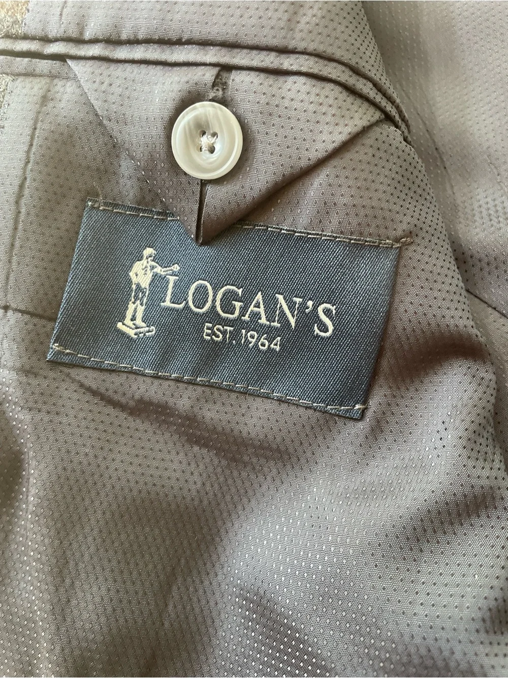 Michael Kors Gray Windowpane Wool Sport Coat with Brown Check Mens 42L
